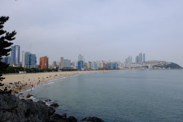 View on Haeundae beach from Dongbaek Park