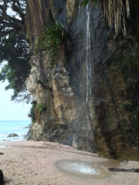 Waterfall on the beach