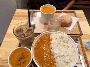 we had boring/usual food as well: soup and curry