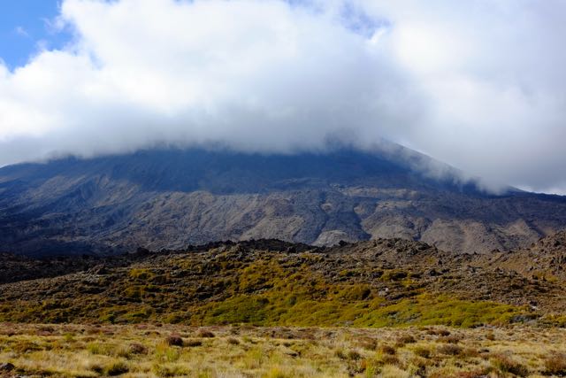 Mount Ngauruhoe / Mount Doom behind the clouds
